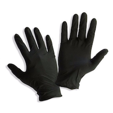 Black Nitrile Protective Gloves Large 10 Pack